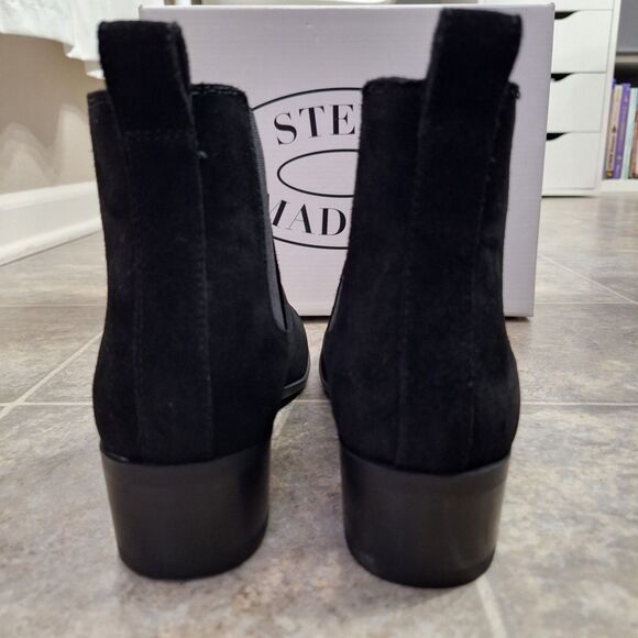Steve Madden Dover Chelsea Suede Ankle Boots Black Size 7.5  Brand New - Picture 5 of 9
